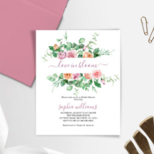 Budget Love in Bloom Purple Rose Shower Invitation
