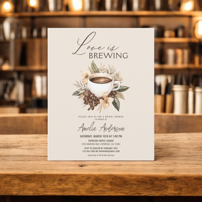 Budget Love is Brewing Bridal Shower Invitation Flyer (Creator Uploaded)