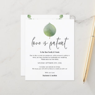 Budget Love Is Patient Save New Date Eucalyptus