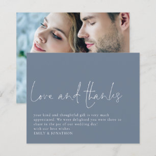 Budget Love Thanks Photo Wedding Thank You Blue
