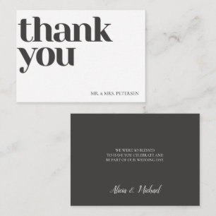 Budget love thanks script simple wedding thank you card