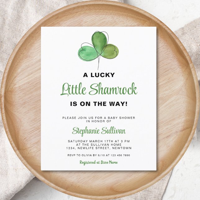 Budget Lucky Shamrock Baby Shower Invitation (Creator Uploaded)