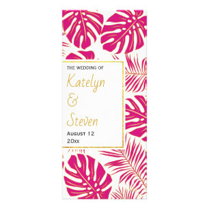 BUDGET magenta programme de mariage tropical feuil