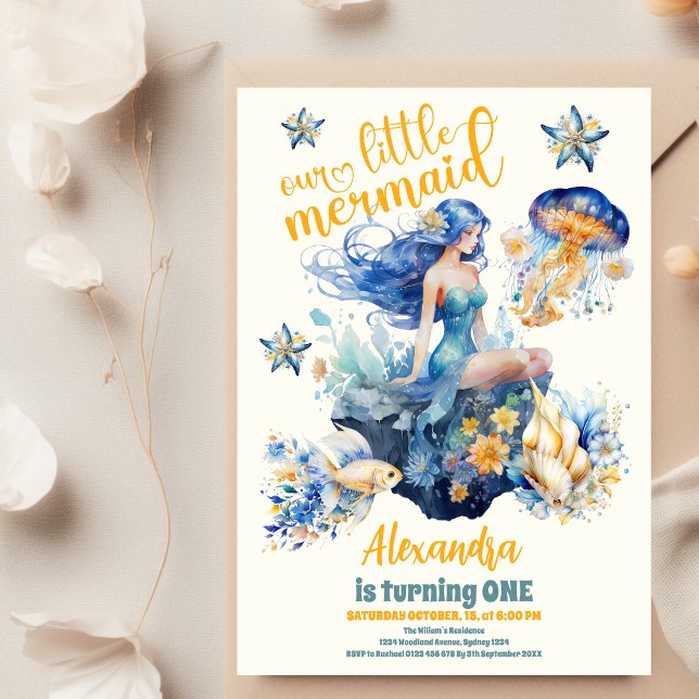 Budget Magical Mermaid 1st Birthday Party Flyer (Creator Uploaded)