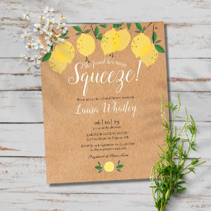 Budget Main Squeeze Lemon Bridal Shower Invitation