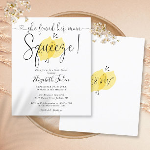 Budget Main Squeeze Lemon Bridal Shower Invitation