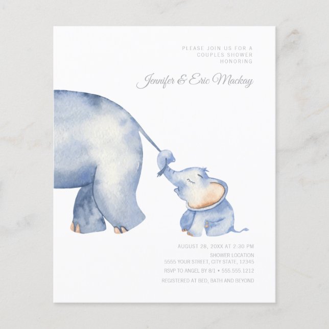 Budget Mama and Baby Elephant Baby Shower (Front)
