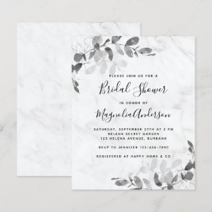 BUDGET Marble Eucalyptus Bridal Shower Invitation