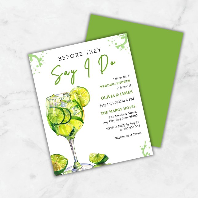 Budget Margarita Wedding Couple's Shower Invite    (Budget Margarita Wedding Couple's Shower Invitation )