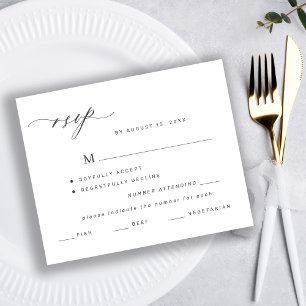 Budget mariage choix de menu noir et blanc RSVP