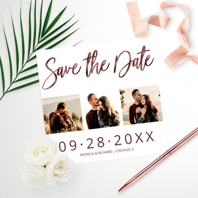 Budget Mariage Enregistrer La Date 3 Collage Photo (Créateur téléchargé)