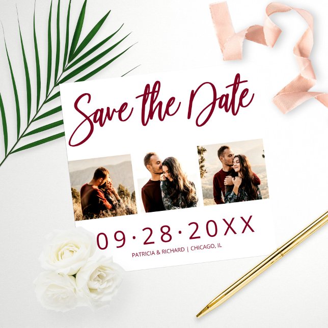 Budget Mariage Enregistrer La Date 3 Collage Photo (Créateur téléchargé)