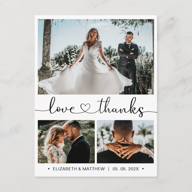 Budget Mariage Merci 3 Photo Collecte Carte postal (Devant)