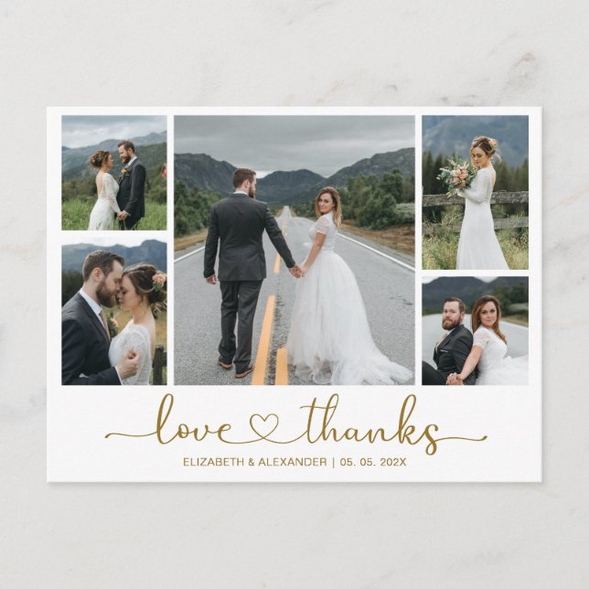 Budget Mariage Merci 5 Photo Collecte Carte postal (Devant)