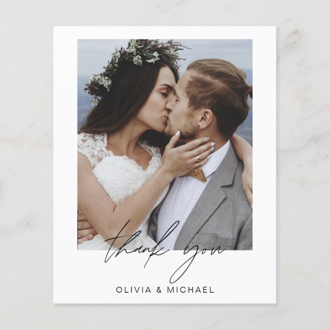 Budget Mariage Minimaliste Photo Merci Cartes (Devant)