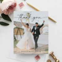 Budget Mariage moderne Carte de remerciements avec