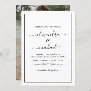 Budget Mariage noir blanc avec invitation photo