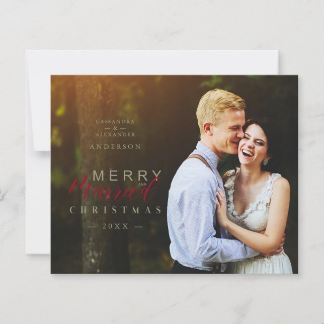 Budget Married & Merry Newlywed Photo Christmas  (Front)