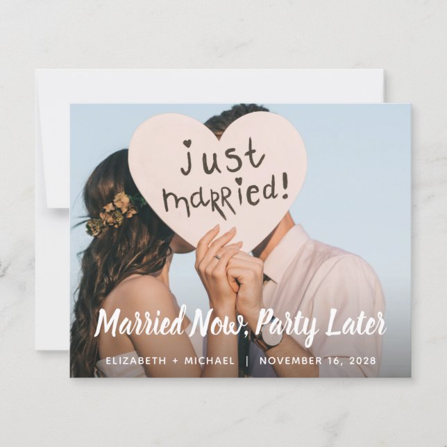 Budget Married Now Party Later Photo Wedding (Front)