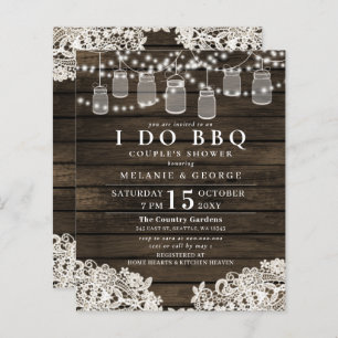 Budget mason jars BBQ Couples Shower Invitation