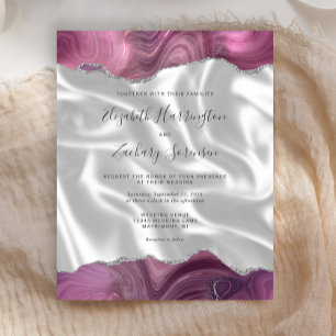 Budget Mauve Silver Agate White Silk Wedding
