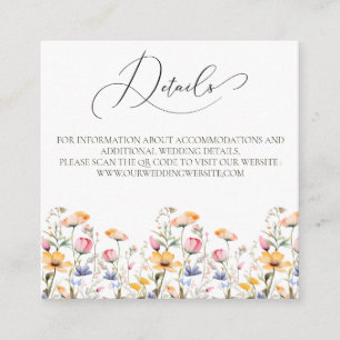 Budget Meadow Wildflowers QR Code Details Enclosure Card