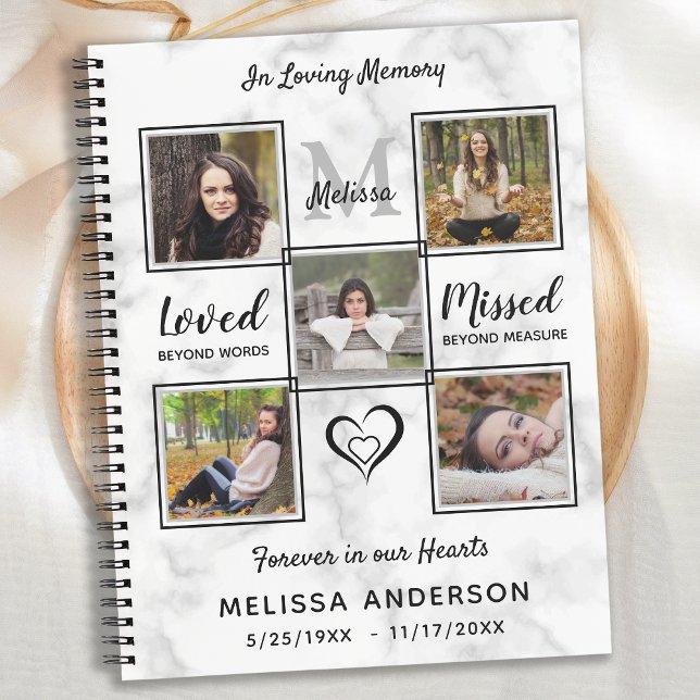 Budget Memorial Photo Collage Sympathy Funeral Notebook (Creator Uploaded)