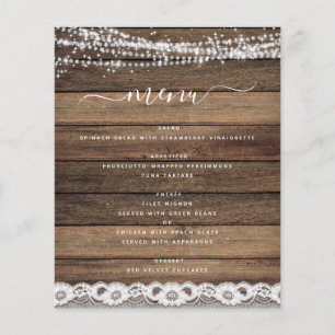 Budget Menu Rustic Farmhouse String Lights Lace