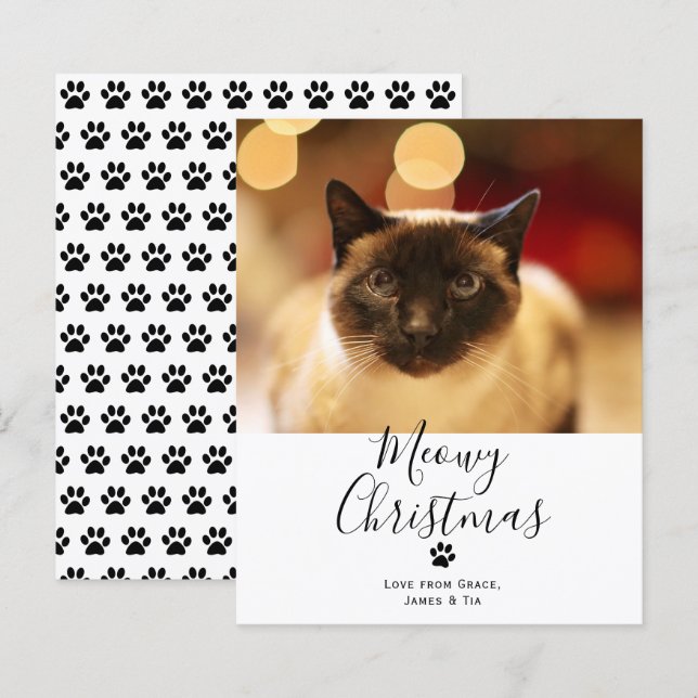 BUDGET Meowy Christmas Pet Cat Christmas Card (Front/Back)
