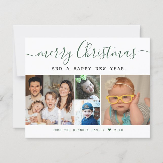 Budget Merry Christmas 5 Family Photo Collage (Front)