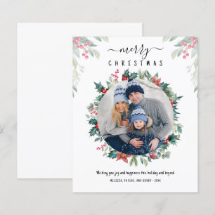Budget Merry Christmas Custom Photo Mistletoe Card