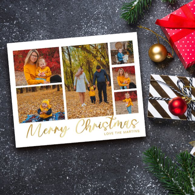 Budget Merry Christmas Gold 6 Photo Flyer (Creator Uploaded)