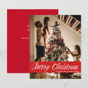 Budget Merry Christmas Handwriting & Red Card