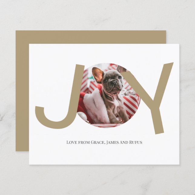 BUDGET Merry Christmas Joy Photo Card (Front/Back)