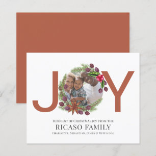BUDGET Merry Christmas Joy Wreath Photo Card