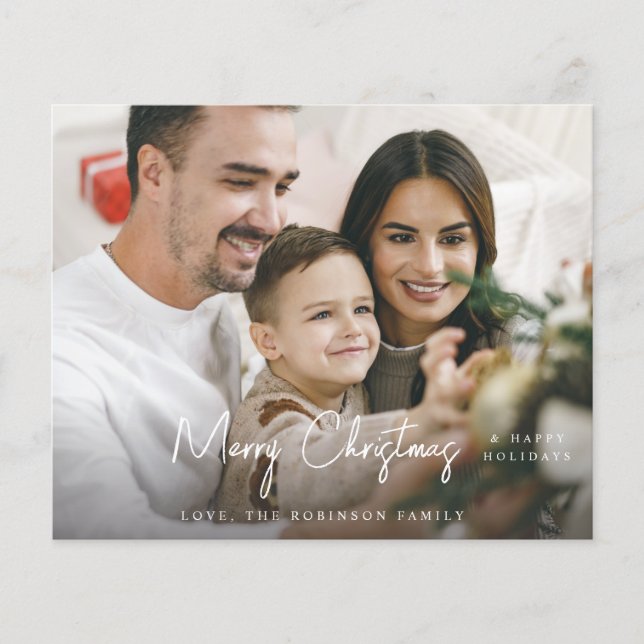 Budget Merry Christmas Minimalist H Photo Flyer (Front)