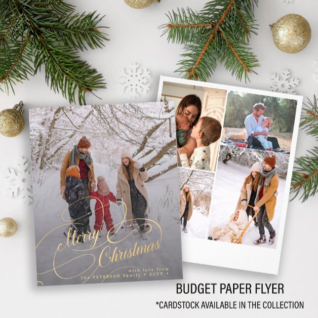 Budget Merry Christmas multi photo Holiday Card (Creator Uploaded)