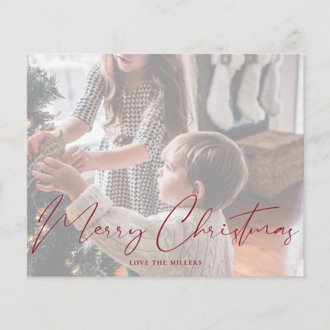 Budget Merry Christmas Multi Photo Minimalist Flyer (Front)