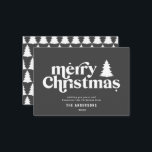 Budget Merry Christmas non photo Holiday Card<br><div class="desc">budget merry Christmas graphic typography non photo holiday card. With modern hand drawn text and trees.</div>