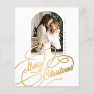 Budget Merry Christmas photo elegant holiday Flyer