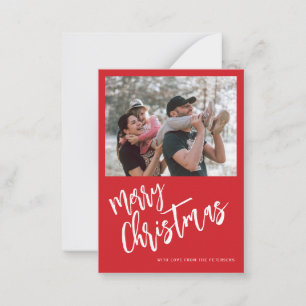 Budget Merry Christmas photo red Holiday Card