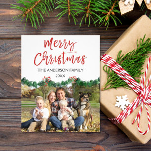 Budget Merry Christmas Script Photo Card