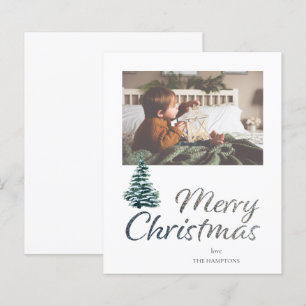 Budget Merry Christmas Tree & Silver Glitter Photo