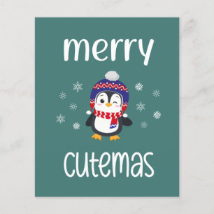Budget Merry Cutemas Penguin Holiday Card