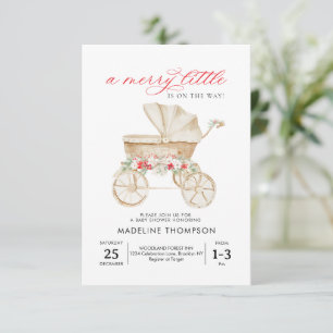 BUDGET Merry Little Christmas Stroller Baby Shower Card