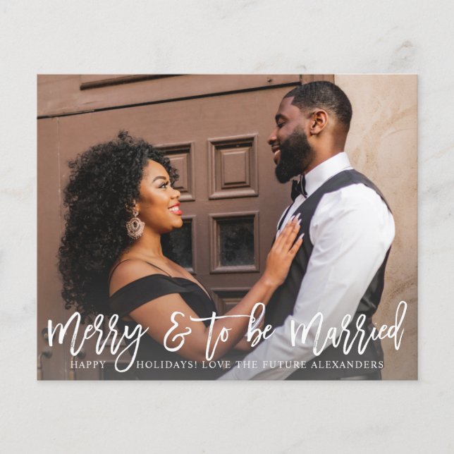 Budget Merry & To Be Married Engagement Photo Flyer (Front)