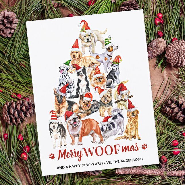 Budget Merry Woofmas Amoureux des chiens Carte pos (Créateur téléchargé)