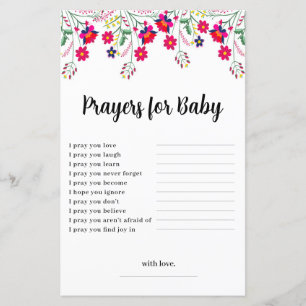 Budget Mexican Floral Prayers for Baby Shower Card