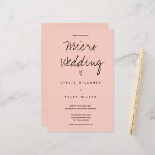 Budget Micro Wedding Pink Black Typography
