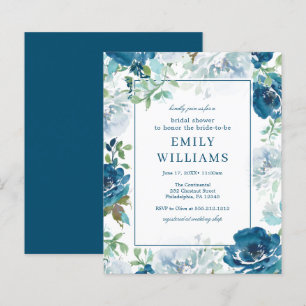 Budget Midnight Blooms Bridal Shower Invitation